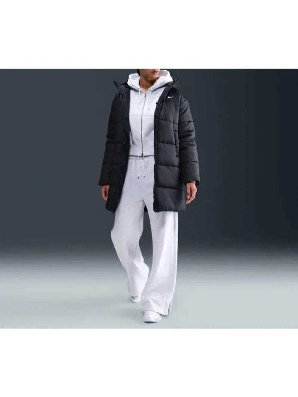Nike NSW Therma-FIT Loose Hooded Parka Size Large Women Black HV4912-010